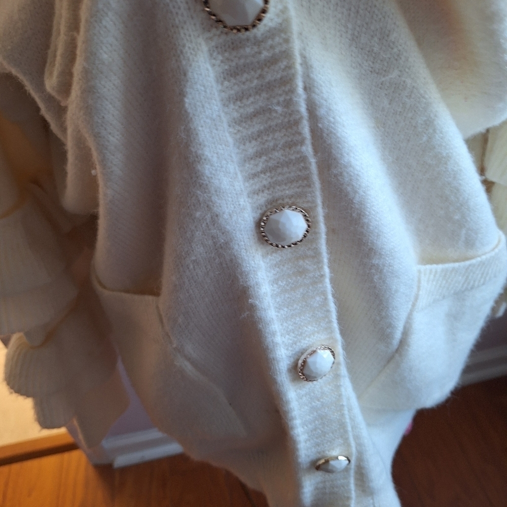 Fashion Nova Cream Knitted Cardigan Sweater - Picture 15 of 16